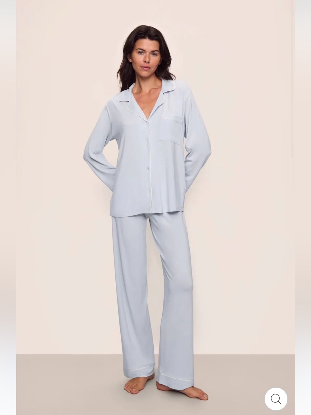 Eberjey Gisele Long PJ Set Icy Blue